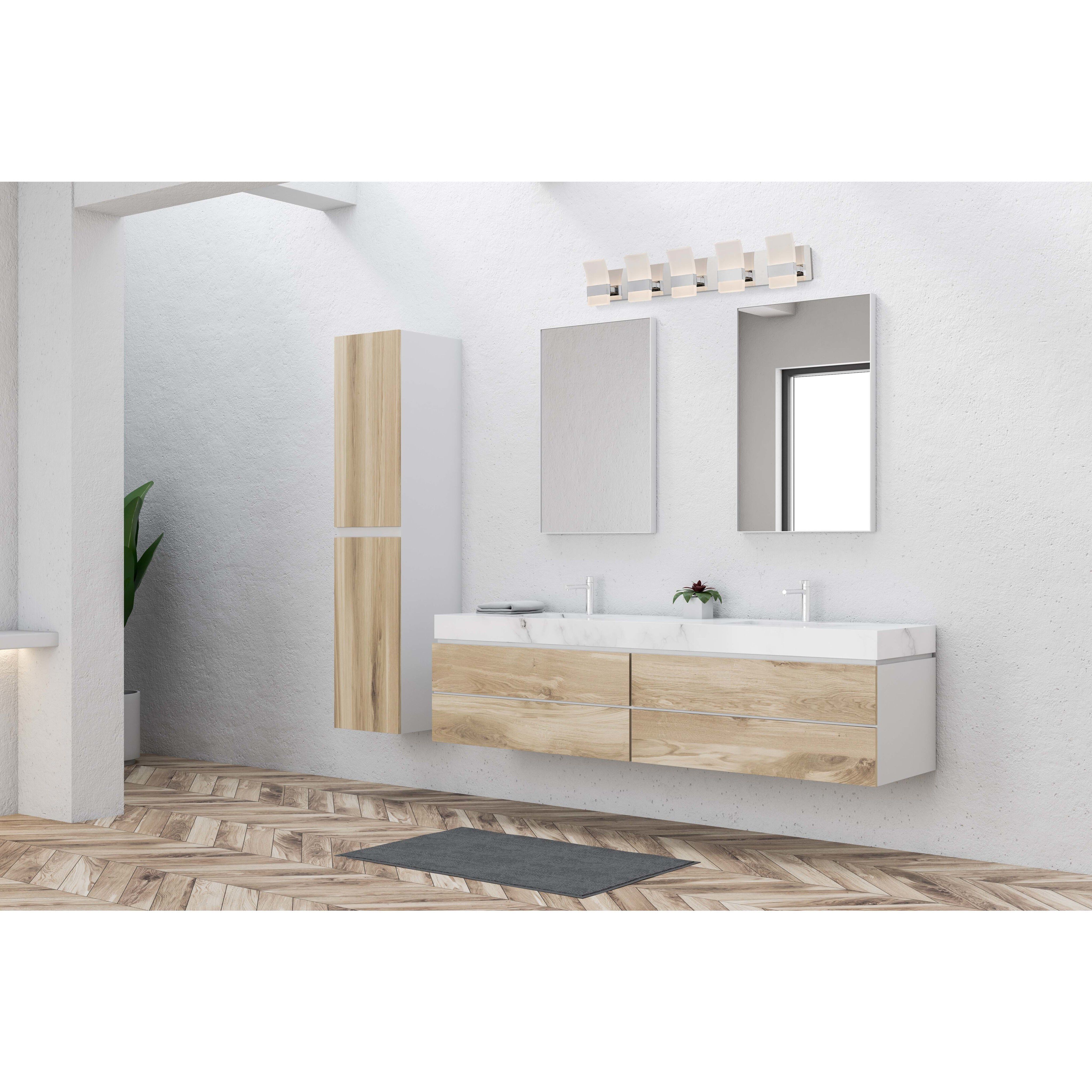 Fang LED 39.6 inch Chrome Bath Vanity Light Wall Light